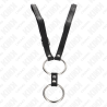 Kink - anillo pene doble metal 3.8 cm a 5 cm con cinturón de polipiel 112 cm - 3
