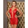Minivestido de Rejilla Rojo con Celosía Subblime, de frente en escena