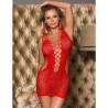 Minivestido de Rejilla Rojo con Celosía Subblime, de lado en escena