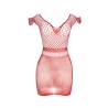 Minivestido de Rejilla Rojo Manga Corta Subblime, la prenda sola, de frente