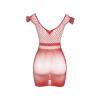 Minivestido de Rejilla Rojo Manga Corta Subblime, la prenda sola, de espaldas