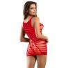 Subblime - 952150 bodystocking de rejilla corto sin mangas rojo talla única - 3