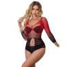 Subblime - 952259 bodystocking de rejilla elstico manga larga degradado rojo y negro talla única - 1