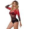 Subblime - 952259 bodystocking de rejilla elstico manga larga degradado rojo y negro talla única - 2