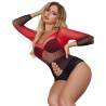 Subblime - 952259 bodystocking de rejilla elstico manga larga degradado rojo y negro talla única - 3