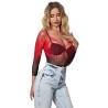 Subblime - 952259 bodystocking de rejilla elstico manga larga degradado rojo y negro talla única - 5