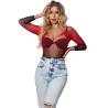 Subblime - 952259 bodystocking de rejilla elstico manga larga degradado rojo y negro talla única - 6