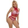 Subblime - 952402 bodystocking conjunto de rejilla con brillantes rojo talla única - 3