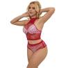 Subblime - 952402 bodystocking conjunto de rejilla con brillantes rojo talla única - 5