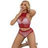 Subblime - 952402 bodystocking conjunto de rejilla con brillantes rojo talla única - 6