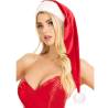 Leg Avenue gorro largo de Papá Noel de terciopelo, modelo con el gorro rojo con pompón blanco