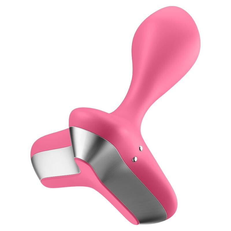 Satisfyer Game Changer plug vibrador rosa en vista inclinada
