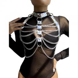Subblime - 953737 arnés de pecho con anillos y cadenas plata talla única