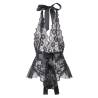 Body Halter Encaje Negro con Volante Subblime S/M, la prenda sola con el lazo del cuello