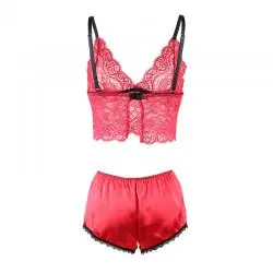 Subblime - 953904 camisón de seda y encaje + panties rojo l/xl