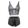 Subblime - 953911 camisón de seda y encaje + panties negro s/m - 5