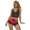 Subblime - 953959 camisón informal de seda + pantalón encaje negro/rojo s/m - 1