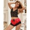 Subblime - 953966 camisón informal de seda + pantalón encaje negro/rojo l/xl - 5