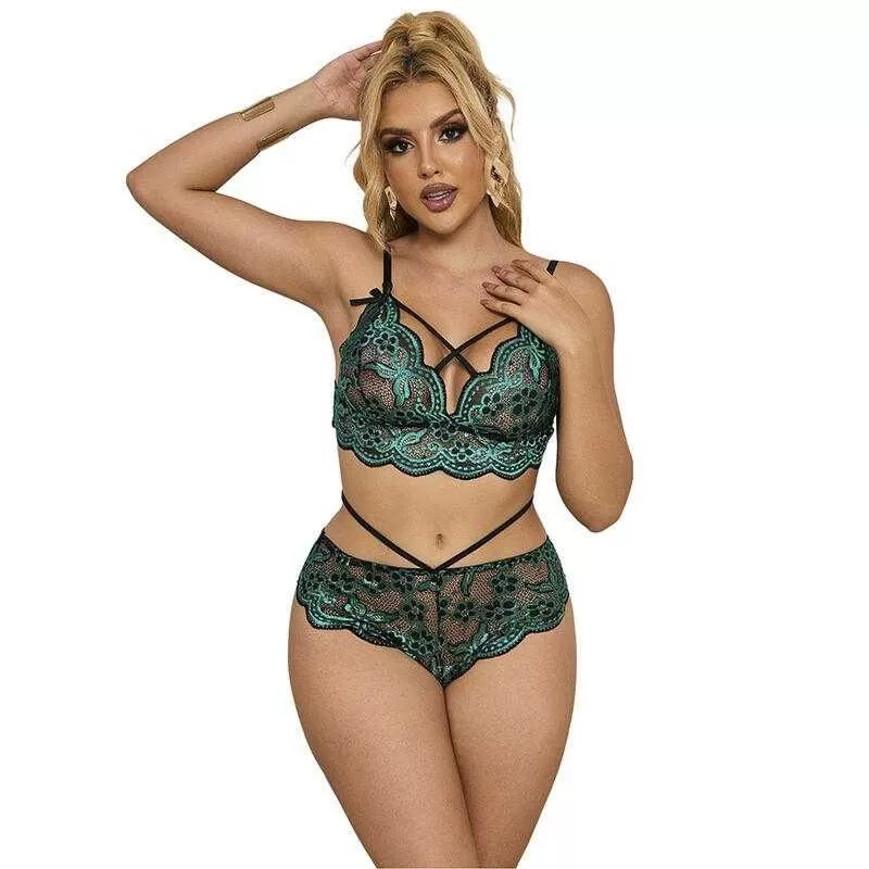Subblime - 954086 sujetador + panties encaje verde s/m Subblime - 954086 sujetador + panties encaje verde s/m