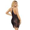 Vestido de Flecos Negro Subblime con Tanga S/M, de espaldas con las tiras
