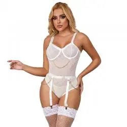 Subblime - 954291 body con cadenas + ligueros blanco l/xl