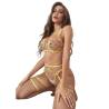 Subblime - 954352 sujetador + tanga + ligueros diseño floral amarillo l/xl - 5