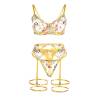 Subblime - 954352 sujetador + tanga + ligueros diseño floral amarillo l/xl - 6