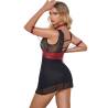 Vestido Bondage de Encaje Negro Subblime S/M, de espaldas con el brazalete