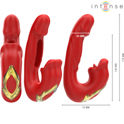 Intense - nathy vibrador doble con boca estimuladora multifunción rojo