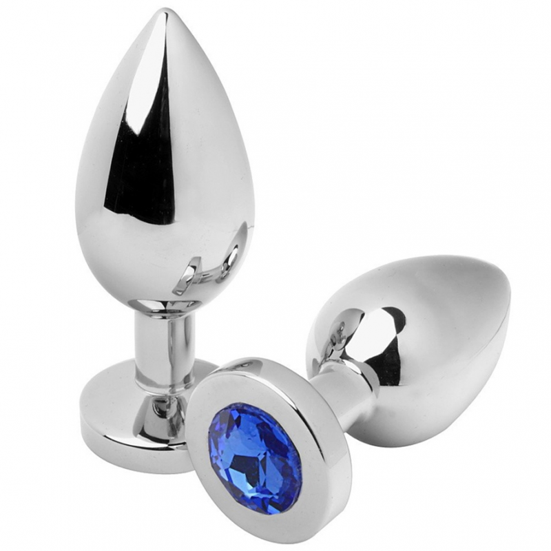Metalhard anal plug diamond blue small 5.71cm Metalhard anal plug diamond blue small 5.71cm