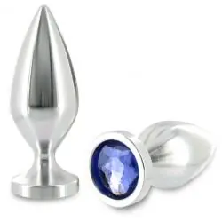 Metalhard anal plug aliminum color cristal mediano 8.89cm