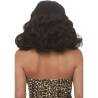 Leg Avenue peluca retro rizada negra con flequillo, la peluca rizada de espaldas