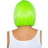 Leg Avenue peluca bob verde neón con flequillo, la peluca bob verde neón de espaldas