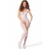 Bodystocking Passion BS103 blanco puesto de frente