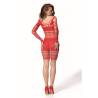 Vestido de red BS105 rojo por detrás