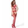 Passion - bs 106 bodystocking rojo talla única - 1