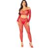 Leg avenue - crop top + medias rojo talla única - 1