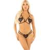 Conjunto Leg Avenue Illicit Affair negro, de frente
