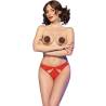 Chilirose - cr 4839 set navideño pezoneras + panties rojo l/xl - 1