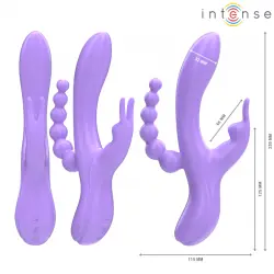 Intense - miko triple vibrador rabbit & estimulador & anal 7 vibraciones morado