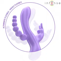 Intense - miko triple vibrador rabbit & estimulador & anal 7 vibraciones morado