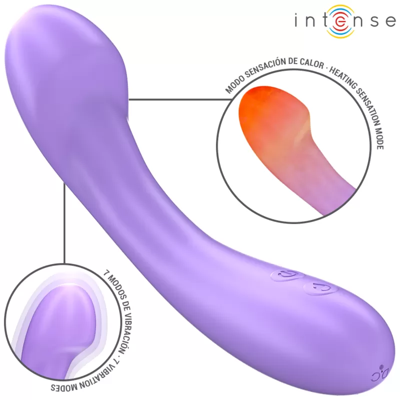 Intense - becky vibrador 19 cm calentable 7 vibraciones morado