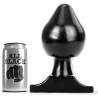 Plug anal grande All Black de 19 cm junto a una lata