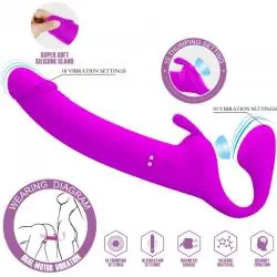 Pretty love - zanini dildo strap-on sin arnes 10 vibraciones morado