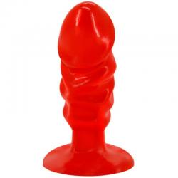 Baile plug anal unisex con ventosa rojo