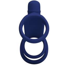 Pretty love - elish anillo vibrador con extensión azul - - 3