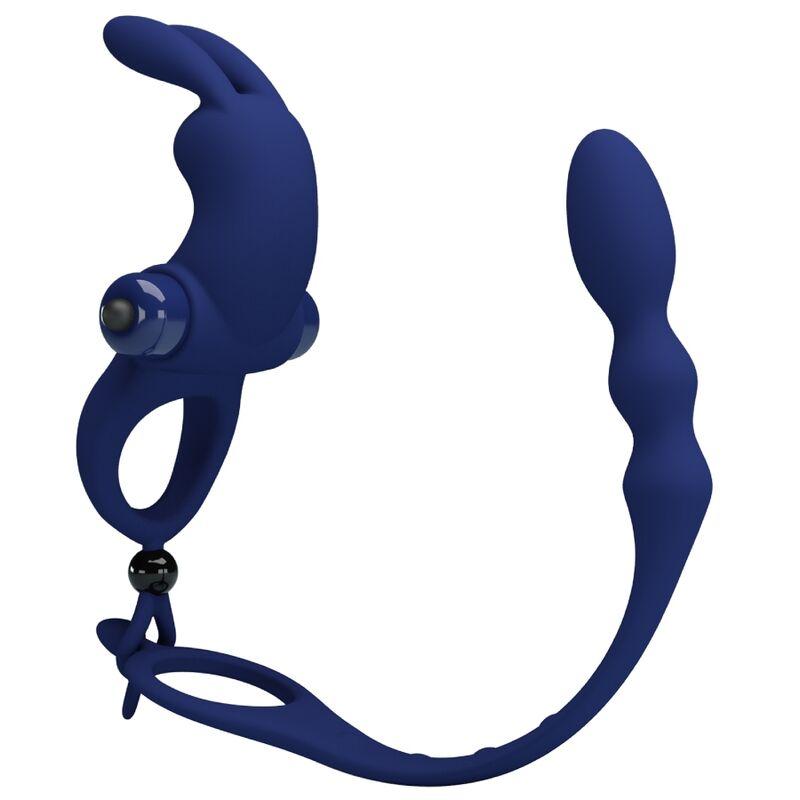 Pretty love - ayad anillo vibrador rabbit con plug azul Pretty love - ayad anillo vibrador rabbit con plug azul