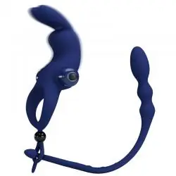 Pretty love - ayad anillo vibrador rabbit con plug azul Pretty love - ayad anillo vibrador rabbit con plug azul