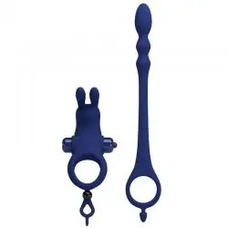 Pretty love - ayad anillo vibrador rabbit con plug azul Pretty love - ayad anillo vibrador rabbit con plug azul