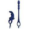 Pretty love - ayad anillo vibrador rabbit con plug azul - 5